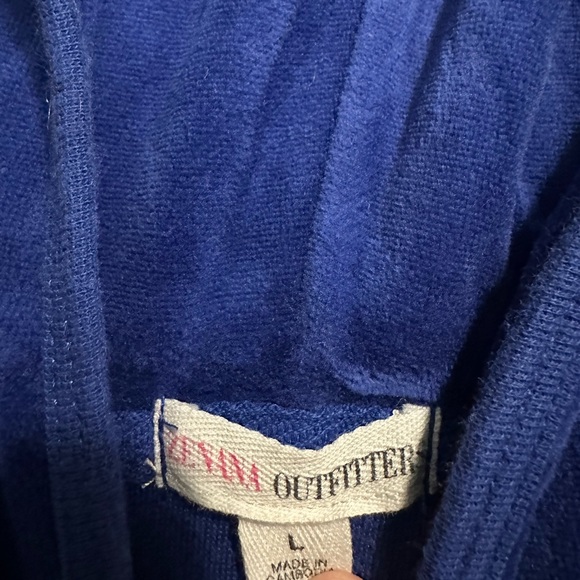 Zenana Outfitters | zip up hoodie blue velvet - Picture 4 of 4